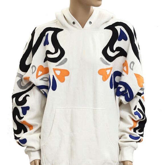 Free People We The Free It's A Vibe Swirl Hoodie Sweatshirt Top Ribbed M 281999 - Picture 4 of 6